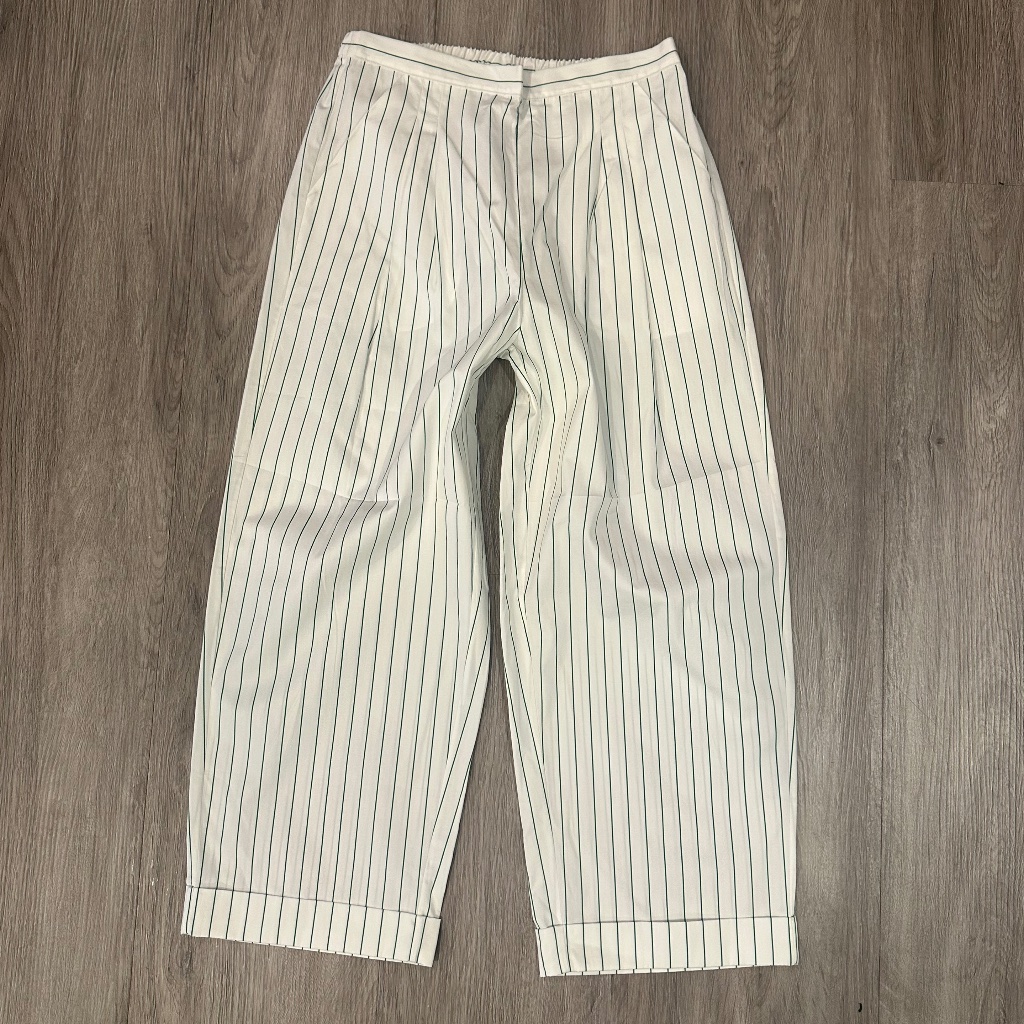 Eres Paris (Owned By Chanel) Beautiful Pinstripe Cuff Pants Sz M/L Nwt $575!!
